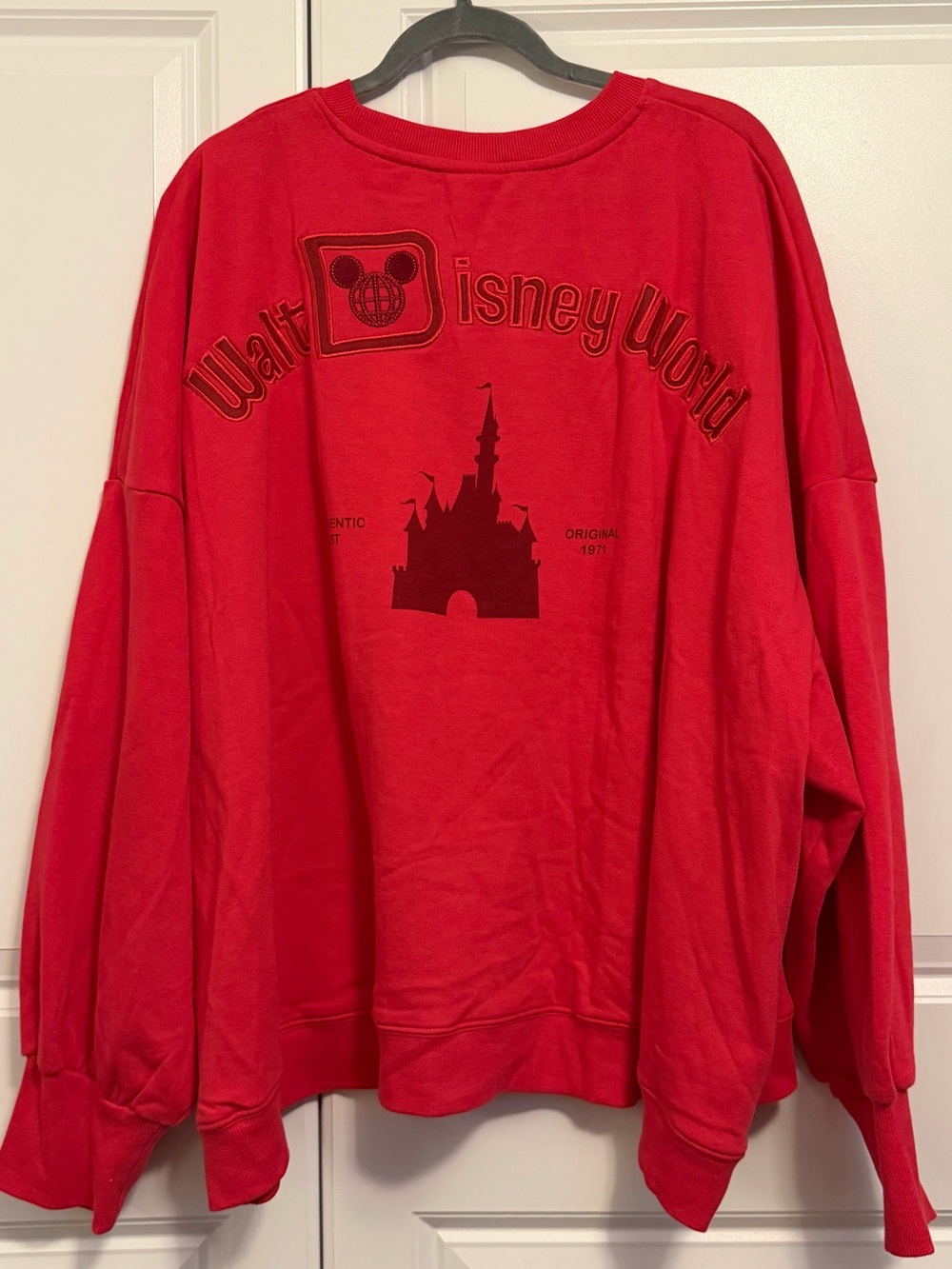 Disney Ladies Red Crewneck Sweatshirt